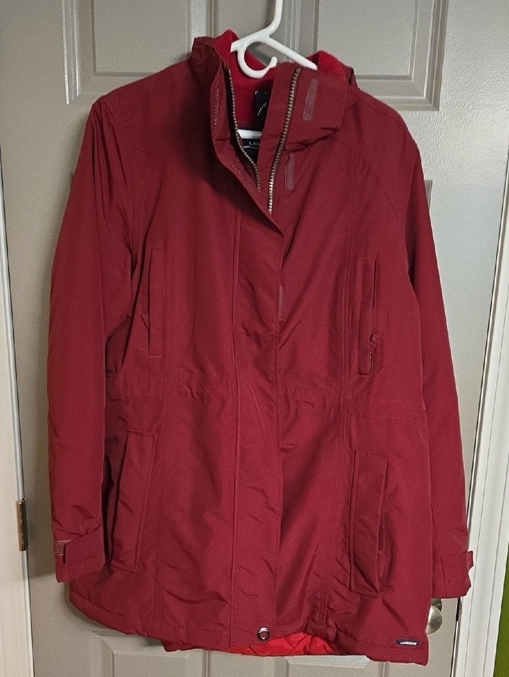 Lands' End Burgundy Hooded Squall Winter Coat